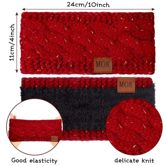 ⬇️ Headband Fuzzy Fleece Lined Headwrap Ear Warm - Picture 2 of 8
